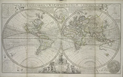 Un nuevo y correcto mapa del mundo según los descubrimientos más recientes y las observaciones más exactas, 1736